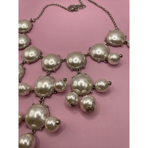 Faux Pearl Statement Necklace Bubble Necklace Glam - Picture 5 of 7